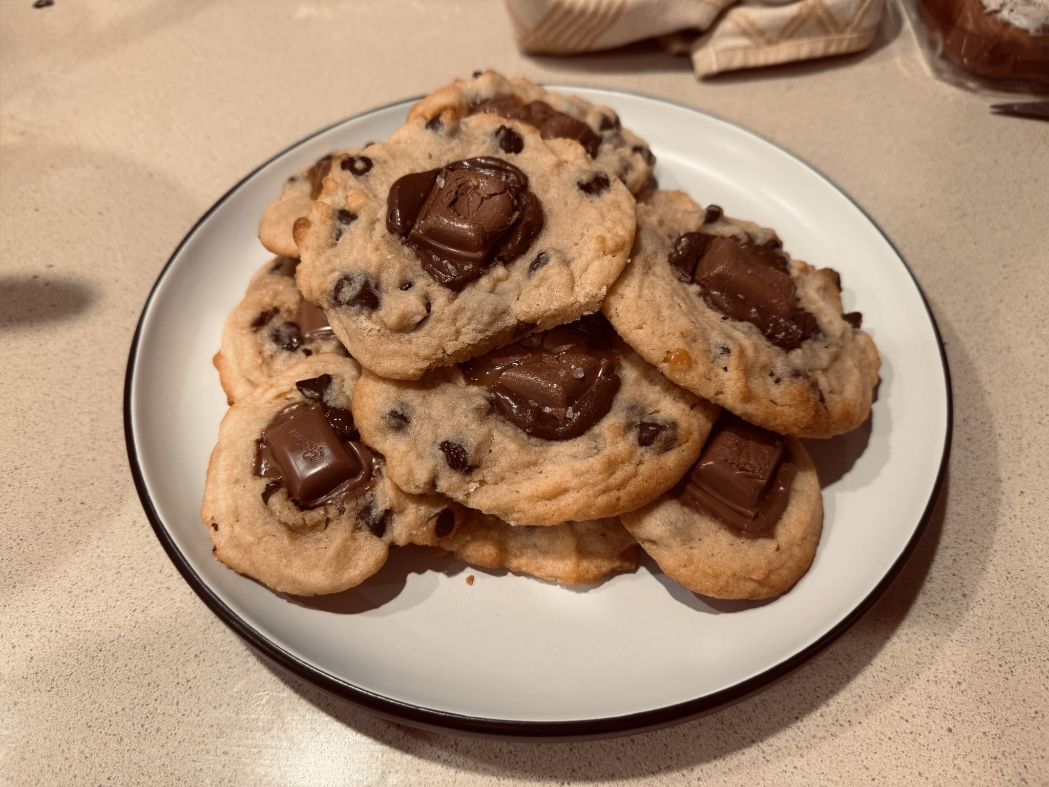 choc chip nutella & caramel cookies